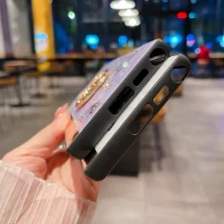 Phone Case For Samsung Galaxy S25 S24 S23 S22 S21 FE S21 Ultra Plus S20 A52 Back Cover Bumper Frame Rhinestone Ring Holder Butterfly Glitter Shine Flower TPU PC