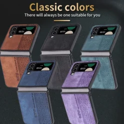 Phone Case For Samsung Galaxy Z Flip 7 Z Flip 6 Z Flip 5 Z Flip 4 Z Flip 3 Leather Flip Shockproof Solid Colored PC PU Leather
