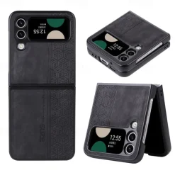 Phone Case For Samsung Galaxy Z Flip 7 Z Flip 6 Z Flip 5 Z Flip 4 Z Flip 3 Leather Flip Shockproof Solid Colored PC PU Leather