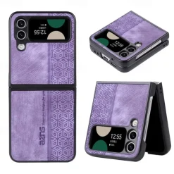 Phone Case For Samsung Galaxy Z Flip 7 Z Flip 6 Z Flip 5 Z Flip 4 Z Flip 3 Leather Flip Shockproof Solid Colored PC PU Leather