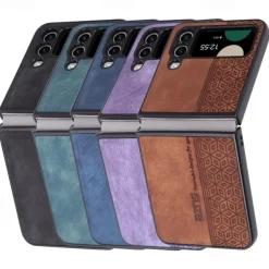 Phone Case For Samsung Galaxy Z Flip 7 Z Flip 6 Z Flip 5 Z Flip 4 Z Flip 3 Leather Flip Shockproof Solid Colored PC PU Leather