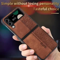 Phone Case For Samsung Galaxy Z Flip 7 Z Flip 6 Z Flip 5 Z Flip 4 Z Flip 3 Leather Flip Shockproof Solid Colored PC PU Leather