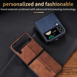 Phone Case For Samsung Galaxy Z Flip 7 Z Flip 6 Z Flip 5 Z Flip 4 Z Flip 3 Leather Flip Shockproof Solid Colored PC PU Leather