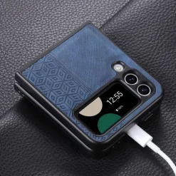 Phone Case For Samsung Galaxy Z Flip 7 Z Flip 6 Z Flip 5 Z Flip 4 Z Flip 3 Leather Flip Shockproof Solid Colored PC PU Leather