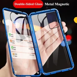 Phone Case For Samsung Galaxy A34 A54 A53 A13 A32 Magnetic Adsorption with Screen Protector Magnetic Full Body Protective Transparent Tempered Glass Metal