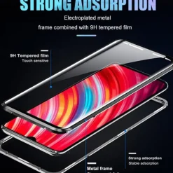 Phone Case For Samsung Galaxy A34 A54 A53 A13 A32 Magnetic Adsorption with Screen Protector Magnetic Full Body Protective Transparent Tempered Glass Metal