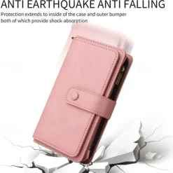 Phone Case For Samsung Galaxy S25 S24 S23 S23 FE S22 S21 Ultra Plus A55 5G A35 5G A25 A15 Wallet Case Zipper Full Body Protective with Wrist Strap Retro TPU PU Leather