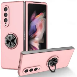 Phone Case For Samsung Galaxy Z Fold 7 Z Fold 6 Z Fold 5 Z Fold 4 Z Fold 3 Full Body Case Flip Ring Holder Dustproof Solid Colored TPU