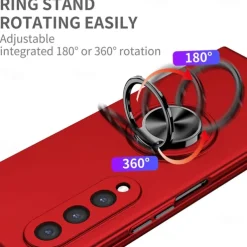 Phone Case For Samsung Galaxy Z Fold 7 Z Fold 6 Z Fold 5 Z Fold 4 Z Fold 3 Full Body Case Flip Ring Holder Dustproof Solid Colored TPU