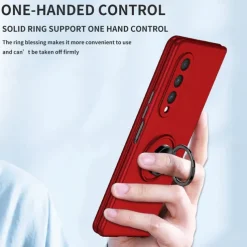 Phone Case For Samsung Galaxy Z Fold 7 Z Fold 6 Z Fold 5 Z Fold 4 Z Fold 3 Full Body Case Flip Ring Holder Dustproof Solid Colored TPU