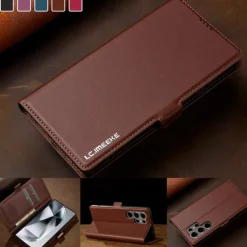 Phone Case For Samsung Galaxy S25 S24 S23 S23 FE S22 S21 Ultra Plus A55 5G A35 5G A15 A14 Back Cover Wallet Case with Stand Holder Magnetic Card Slot Retro TPU PU Leather