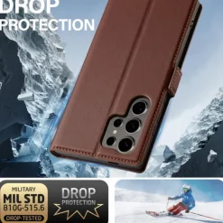 Phone Case For Samsung Galaxy S25 S24 S23 S23 FE S22 S21 Ultra Plus A55 5G A35 5G A15 A14 Back Cover Wallet Case with Stand Holder Magnetic Card Slot Retro TPU PU Leather