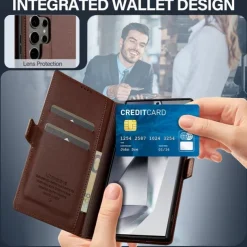 Phone Case For Samsung Galaxy S25 S24 S23 S23 FE S22 S21 Ultra Plus A55 5G A35 5G A15 A14 Back Cover Wallet Case with Stand Holder Magnetic Card Slot Retro TPU PU Leather