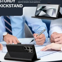 Phone Case For Samsung Galaxy S25 S24 S23 S23 FE S22 S21 Ultra Plus A55 5G A35 5G A15 A14 Back Cover Wallet Case with Stand Holder Magnetic Card Slot Retro TPU PU Leather