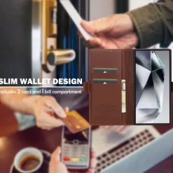 Phone Case For Samsung Galaxy S25 S24 S23 S23 FE S22 S21 Ultra Plus A55 5G A35 5G A15 A14 Back Cover Wallet Case with Stand Holder Magnetic Card Slot Retro TPU PU Leather