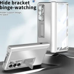 Phone Case For Samsung Galaxy Z Fold 7 Z Fold 6 Z Fold 5 Z Fold 4 Z Fold 3 Back Cover with Stand Holder with Screen Protector Pencil Holder Aluminum Alloy