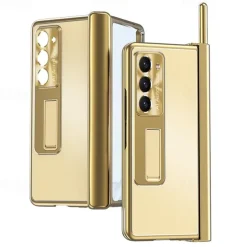 Phone Case For Samsung Galaxy Z Fold 7 Z Fold 6 Z Fold 5 Z Fold 4 Z Fold 3 Back Cover with Stand Holder with Screen Protector Pencil Holder Aluminum Alloy