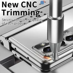 Phone Case For Samsung Galaxy Z Fold 7 Z Fold 6 Z Fold 5 Z Fold 4 Z Fold 3 Back Cover with Stand Holder with Screen Protector Pencil Holder Aluminum Alloy