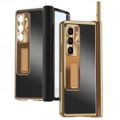 Phone Case For Samsung Galaxy Z Fold 7 Z Fold 6 Z Fold 5 Z Fold 4 Z Fold 3 Back Cover with Stand Holder with Screen Protector Pencil Holder Aluminum Alloy
