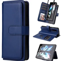 Phone Case For Samsung Galaxy Z Fold 5 Z Fold 4 Z Fold 3 Wallet Case Magnetic Full Body Protective Kickstand Retro TPU PU Leather