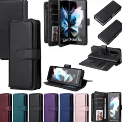 Phone Case For Samsung Galaxy Z Fold 5 Z Fold 4 Z Fold 3 Wallet Case Magnetic Full Body Protective Kickstand Retro TPU PU Leather