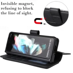 Phone Case For Samsung Galaxy Z Fold 5 Z Fold 4 Z Fold 3 Wallet Case Magnetic Full Body Protective Kickstand Retro TPU PU Leather