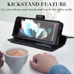 Phone Case For Samsung Galaxy Z Fold 5 Z Fold 4 Z Fold 3 Wallet Case Magnetic Full Body Protective Kickstand Retro TPU PU Leather
