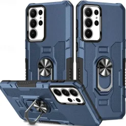 Phone Case For Samsung Galaxy S24 S24 FE S23 S22 S21 Ultra Plus A55 5G A35 5G A25 A15 A34 Back Cover Ring Holder Magnetic Shockproof Retro PC