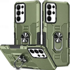 Phone Case For Samsung Galaxy S24 S24 FE S23 S22 S21 Ultra Plus A55 5G A35 5G A25 A15 A34 Back Cover Ring Holder Magnetic Shockproof Retro PC