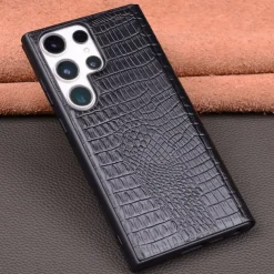 Phone Case For Samsung Galaxy S23 Ultra S22 Ultra Flip Cover Auto Sleep Wake Magnetic Warm Genuine Leather