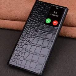 Phone Case For Samsung Galaxy S23 Ultra S22 Ultra Flip Cover Auto Sleep Wake Magnetic Warm Genuine Leather