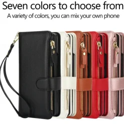 Phone Case For Samsung Galaxy Z Fold 7 Z Fold 6 Z Fold 5 Z Fold 4 Z Fold 3 Wallet Case with Stand Holder Magnetic Zipper Retro TPU PU Leather
