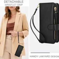 Phone Case For Samsung Galaxy Z Fold 7 Z Fold 6 Z Fold 5 Z Fold 4 Z Fold 3 Wallet Case with Stand Holder Magnetic Zipper Retro TPU PU Leather