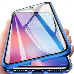 Phone Case For Samsung Galaxy A34 A54 A53 A23 Magnetic Adsorption with Screen Protector Transparent Magnetic Transparent Tempered Glass Metal