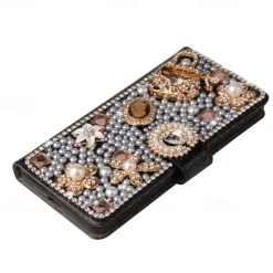 Phone Case For Samsung Galaxy S25 S24 S23 S22 S21 Ultra Plus A55 5G A35 5G A25 A15 A14 Wallet Case Glitter Shine Dustproof Kickstand Glitter Shine PU Leather