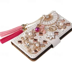 Phone Case For Samsung Galaxy S25 S24 S23 S22 S21 Ultra Plus A55 5G A35 5G A25 A15 A14 Wallet Case Glitter Shine Dustproof Kickstand Glitter Shine PU Leather