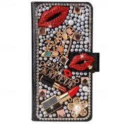 Phone Case For Samsung Galaxy S25 S24 S23 S22 S21 Ultra Plus A55 5G A35 5G A25 A15 A14 Wallet Case Glitter Shine Dustproof Kickstand Glitter Shine PU Leather