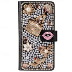 Phone Case For Samsung Galaxy S25 S24 S23 S22 S21 Ultra Plus A55 5G A35 5G A25 A15 A14 Wallet Case Glitter Shine Dustproof Kickstand Glitter Shine PU Leather