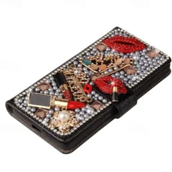 Phone Case For Samsung Galaxy S25 S24 S23 S22 S21 Ultra Plus A55 5G A35 5G A25 A15 A14 Wallet Case Glitter Shine Dustproof Kickstand Glitter Shine PU Leather