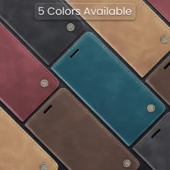 Phone Case For Samsung Galaxy Z Fold 7 Z Fold 6 Z Fold 5 Z Fold 4 Flip Cover with Stand Holder Magnetic Card Slot Retro TPU PU Leather