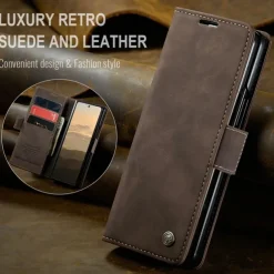 Phone Case For Samsung Galaxy Z Fold 7 Z Fold 6 Z Fold 5 Z Fold 4 Flip Cover with Stand Holder Magnetic Card Slot Retro TPU PU Leather