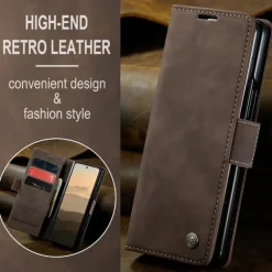 Phone Case For Samsung Galaxy Z Fold 7 Z Fold 6 Z Fold 5 Z Fold 4 Flip Cover with Stand Holder Magnetic Card Slot Retro TPU PU Leather