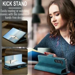 Phone Case For Samsung Galaxy Z Fold 7 Z Fold 6 Z Fold 5 Z Fold 4 Flip Cover with Stand Holder Magnetic Card Slot Retro TPU PU Leather