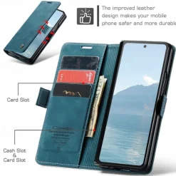 Phone Case For Samsung Galaxy Z Fold 7 Z Fold 6 Z Fold 5 Z Fold 4 Flip Cover with Stand Holder Magnetic Card Slot Retro TPU PU Leather