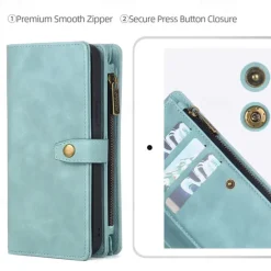 Phone Case For Samsung Galaxy S23 Ultra Plus S22 Plus Ultra S21 FE A14 A54 A73 A32 A42 A22 Wallet Case Detachable Zipper with Wrist Strap Solid Colored TPU PU Leather