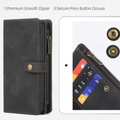 Phone Case For Samsung Galaxy S23 Ultra Plus S22 Plus Ultra S21 FE A14 A54 A73 A32 A42 A22 Wallet Case Detachable Zipper with Wrist Strap Solid Colored TPU PU Leather