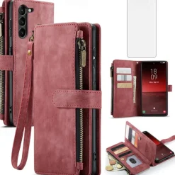 Phone Case For Samsung Galaxy S23 S22 S21 FE S21 Ultra Plus A34 A54 A53 S20 A32 A52 Leather Wallet Case Dustproof Leather Kickstand Solid Colored PU Leather