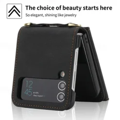 Phone Case For Z Flip 6 Z Flip 5 Z Flip 4 Z Flip 3 Back Cover with Stand Holder Zipper with Lanyard Retro TPU PU Leather