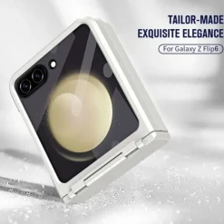 Phone Case For Z Flip 6 Z Flip 5 Back Cover with Screen Protector Shockproof Retro TPU PC