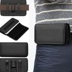 Phone Holster Case Nylon Cell Phone Belt Clip 4.7-6.8inch Pouch Carrying Case Waist Bag